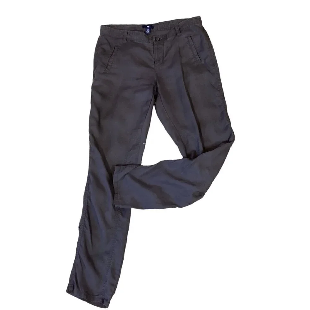 GAP‎ Lyocell Casual Pants Charcoal Gray Women's Sz 2R #299A